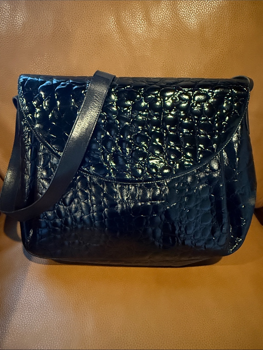 Ferragamo Crocodile Saddle Crossbody